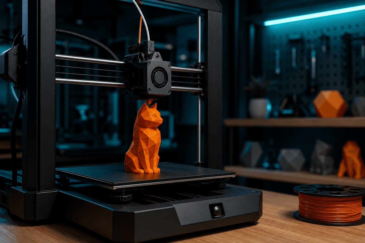 Impressora 3D produzindo peça sob encomenda