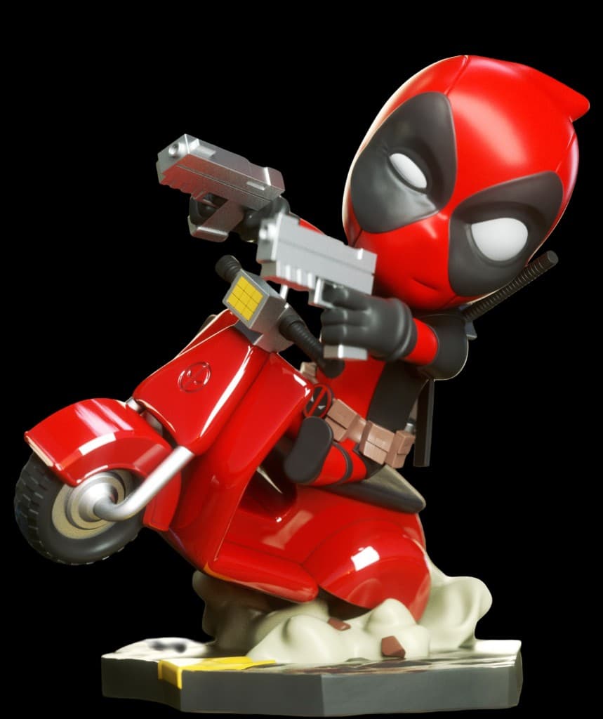 Deadpool Vespa Chibi — recorte produto