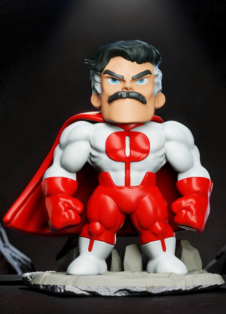 Omni-Man Chibi — cenário spotlight