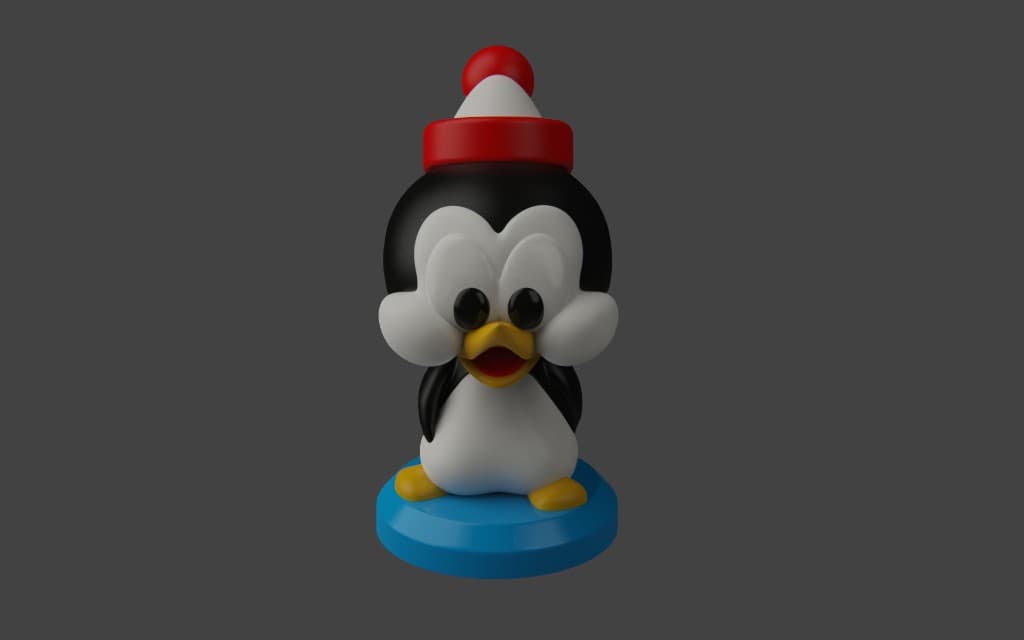 Chibi Picolino — frente base azul