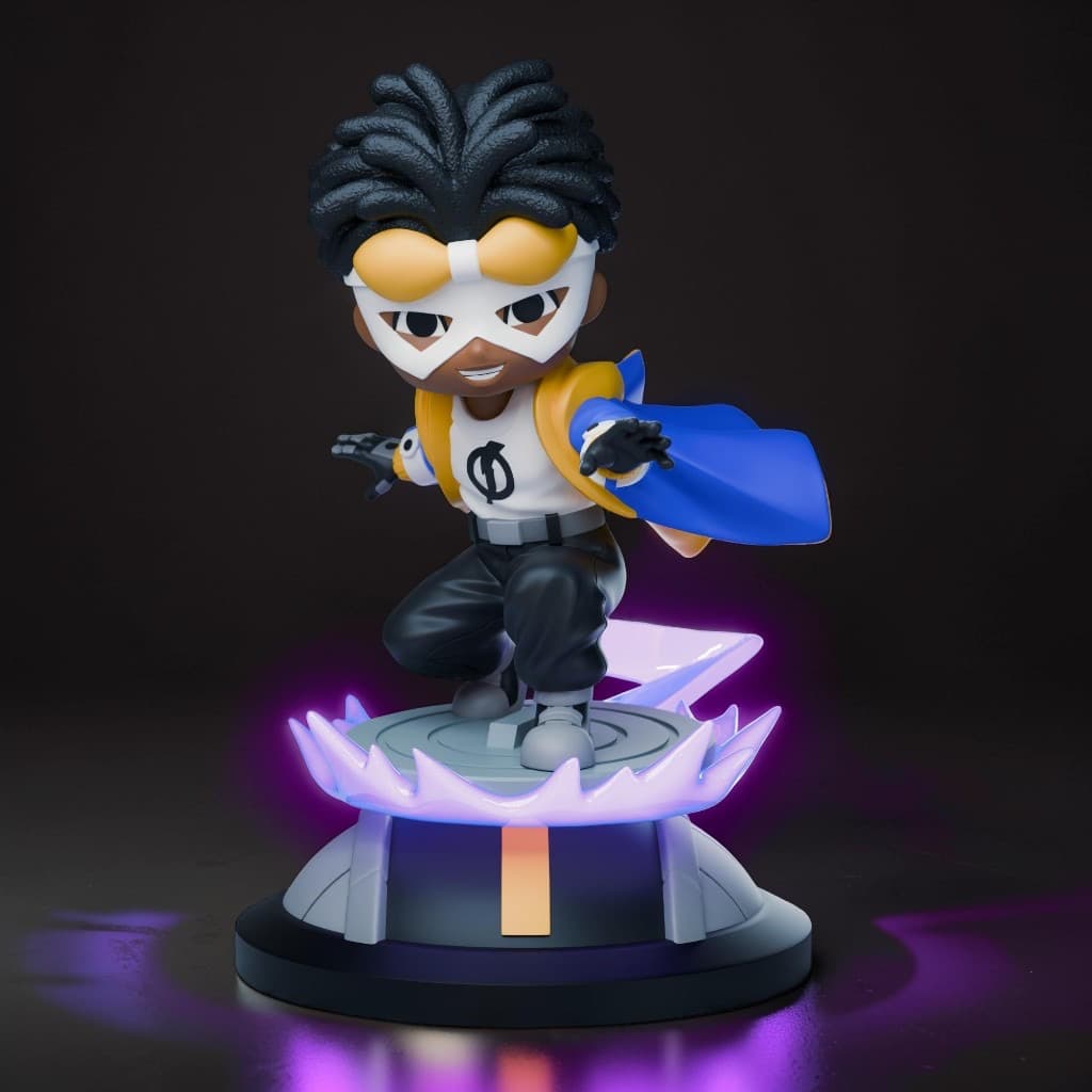 Static Shock Chibi — ação com energia elétrica