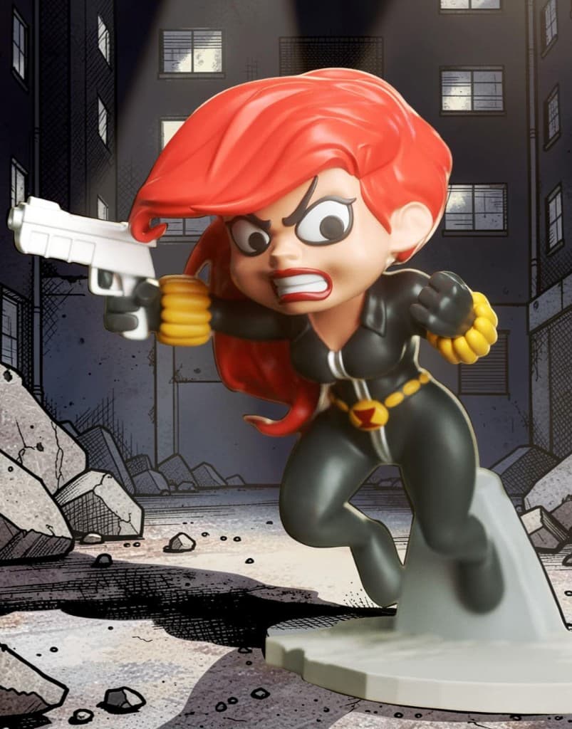Viúva Negra Chibi — cenário urbano