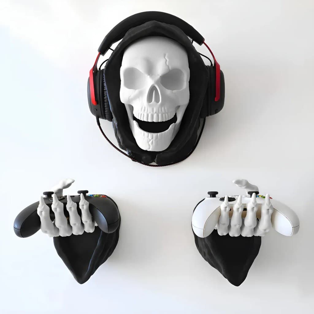 Suporte Headset e Controles — Caveira